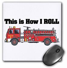 3dRose This Is How I Roll Fire Truck Firemen Design MousePad picture