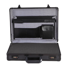 Black Aluminum Hard Briefcase with Foam Passwords Business Flight Carrying Case picture