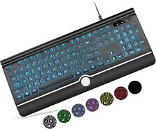 Large Print Backlit Keyboard, Wired USB Lighted Computer Keyboard with 7-Color & picture
