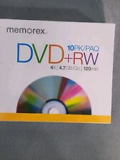 Memorex 10 Pack DVD+R 16x 4.7GB 120 min RW Recordable W/Slim Jewel Case -- New picture