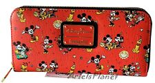 Disney Parks Loungefly Runaway Railroad Mickey and Minnie Mouse Red Wallet picture