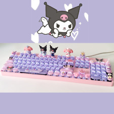 Kuromi Cute Mechanical Keyboard Hot-Swappable Shaft PBT 83/104 Key Handmade Gift picture