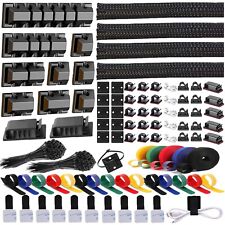 300 Pcs Cable Management Kit Wire/Cord Organizer Zip Ties Holder Adhesive Clips picture