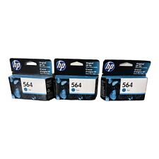 3x NEW HP 564 CYAN Standard Ink Cartridge CB318WN 3/2022 New Sealed Open Box picture