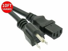 10Ft 14awg Gauge Heavy Duty 15A PC Power Cord Computer Server 5-15P to C13 UL picture