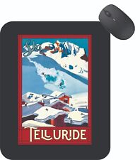 Ski Telluride Colorado Mouse Pad Skiing Travel Poster Art & Downhill Slopes picture