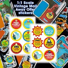 Set of 12 Kenner STAR WARS Vintage style mail Away Offer sticker sheet 1:1 scale picture