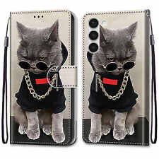 Cat Wallet Cover Case For 12 13 14 S22 S23 Huawei Xiaomi OPPO ZTE Google Sony LG picture