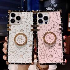 Square  Bling Flower Cover Case For 11 12 13 14 15 Pro Max XR X 6 7 8 SE  picture