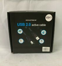 Open Box Monoprice USB-A to USB-B 2.0 Cable - Active, 28/24AWG, Black, 49ft picture
