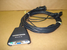 GENUINE VINTAGE BELKIN 2 PORT KVM SWITCH WITH BUILD-IN CABLING picture