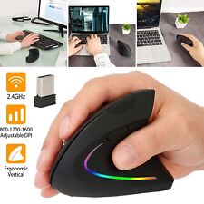 Wireless 2.4GHz Ergonomic Mouse Optical Vertical Mice 6 Keys 1600DPI For Laptop picture