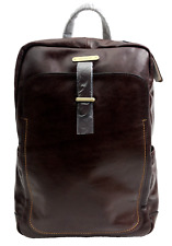 BOSTANTEN Leather Laptop Backpack 15.6 Computer Brown Zip Logo New picture