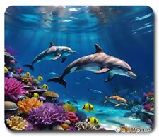 DOLPHINS MARINE LIFE OCEAN REEF FISH - Mousepad / Mouse Pad - HOME OFFICE GIFT picture