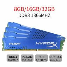 32GB 4x 8GB 4GB DDR3 PC3-14900 1866MHz CL10 1.5V Desktop RAM For HyperX FURY Lot picture