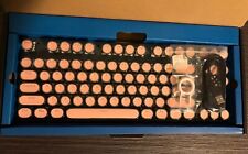 Retro Typewriter Bluetooth Rechargeable Wireless 87 Keys Keyboard Black Pink picture