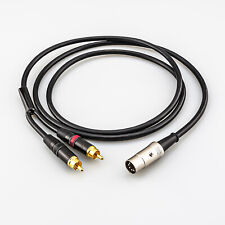 Audio Aux Input 5 Pin Din to Dual Phono RCA Plug Cable for NAIM Quad Amps NEW picture