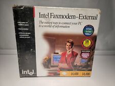 Vintage Intel 144/144e External Faxmodem With Disks Manuals Cables New Sealed picture