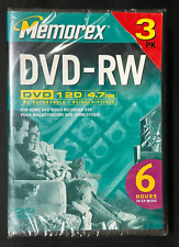 NEW Memorex DVD-RW DVD 120 Re-Recordable Blank Disc 3 Pack 4.7 GB 6 Hours picture