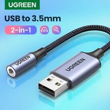 UGREEN USB Audio Sound Card External 3.5mm USB MicroPhone Adapter For PS Laptop picture