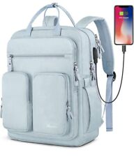 Mancro Travel Backpack for Women 15.6 Inch Laptop w/ USB Charging Port Blue NWOT picture