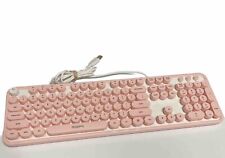 Mofii Keyboard PC Wired USB No Mouse Pink Keys Rare Color Retro Round picture