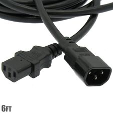 6FT 3 prong Female to Male Power Adapter Cable/Cord IEC-320 C13 to C14 16 Gauge picture