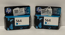 Genuine HP 564 Original Cyan Ink Cartridges SEALED BOXES 2022 - Lot of 2 picture