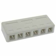 6 Port Blank RJ45 CAT Surface Wall Mount Box For Snap-in Keystone Jack Insert picture