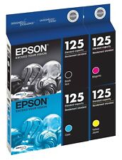 4 Pack Genuine Epson 125 Ink for Stylus NX127 NX230 NX530 NX625 WorkFoce 325 520 picture