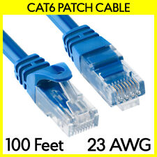 100 Feet Cat6 Cable Blue LAN Cat 6 Ethernet Patch Cord RJ45 Internet Modem Cable picture