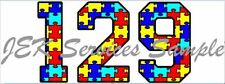 Autism Awareness Background Number Stickers picture