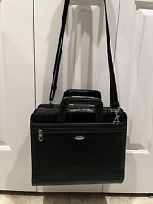 SAMSONITE 1910 Luggage Black Briefcase/Laptop Soft Leather Carry On 13