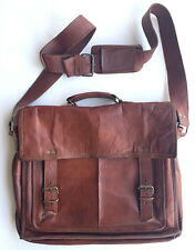 Komal's Passion HandMade Leather Canvas Messenger Commuter Shoulder Bag picture