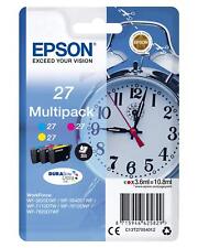 EPSON T270540 3 PACK Alarm Clocks Ink Cartridge for WF-3620DWF Series, Yellow/Ma picture
