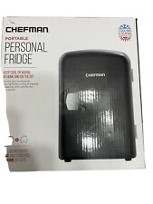 Mini Portable Black Personal Fridge Cools Or Heats and Provides Compact Stora... picture
