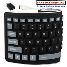 Silent Foldable Silicone USB Keyboard Waterproof Rollup Keyboard for PC Computer picture
