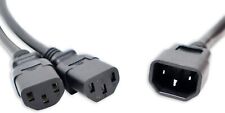 10 x Miners United 2FT Power Splitter Cable - C14 to 2X C13 NEMA 15A 300v 14AWG picture
