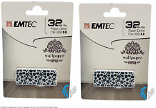 2 PACK Emtec 32GB Slide Flash Drive - USB 2.0 - Wallpaper (ECMMD32GM700WPL01)™ picture