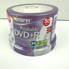 Memorex Printable DVD-R 50 Pack 16x 4.7GB 120 Minutes Spindle New picture