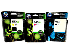 HP 940 XL YELLOW & MAGENTA + HP 940 BLACK INK CARTRIDGE GENUINE OEM *NEW* picture
