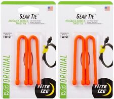 Nite Ize 2-Pack Gear Tie Reusable Rubber Twist Tie, 6