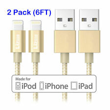 2 Pack Lightning Cable 6Ft MFi Certified Gold Flawless Apple iPhone iPad iPod picture