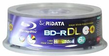 25 PACK RIDATA  Blu-Ray BD-R DL 6X 50GB Dual Double Layer Inkjet Printable Disc picture