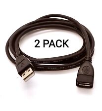 2 Pack  6ft USB 2.0 A Male / A Female Extension Cable Black Color picture