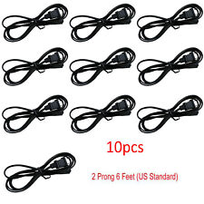 Lot 10Pcs NEW 6 Feet Long 2 Prong Power Cord US Standard USA  picture