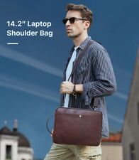 Men's Genuine Leather Laptop Case For MacBook Pro 14 Air 13 Handbag Crossbody picture