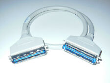 Used/Vintage 3ft Shielded SCSI Cable CN50 Male to CN50 Male Off-White/Grey Cent picture