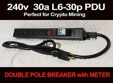 Metered 30 amp PDU w/ 2 pole Breaker 240V L6-30P 30A 6xc13  - Great for Mining picture