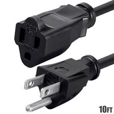 10FT 14/3 Gauge Power Cable Extension Cord NEMA 5-15P Male to 5-15R Female 15A picture